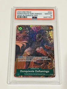 One Piece Kingdoms Of Intrigue - Donquixote Doflamingo SR arte antiguo OP04-031 PSA 10 - Imagen 1 de 3