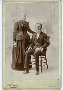 Vintage Photograph Man and Woman in Studio Lima Ohio - Picture 1 of 2