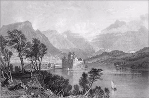 SCOTLAND: KILCHURN CASTLE on LOCH AWE (Argyleshire)- Engraving from 19th century - Picture 1 of 2