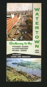 Folleto de la ciudad Watertown NY New York Gateway to the Thousand Islands principios de la década de 1970 - Imagen 1 de 4