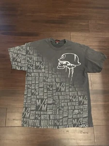 Vintage Metal Mulisha Y2K Skull Grunge T-Shirt Size Large Black AOP Skater - Picture 1 of 6