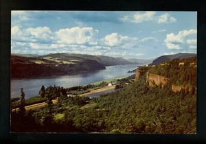 Oversized postcard Oregon OR Columbia River Gorge mountains pine trees clouds - Picture 1 of 2