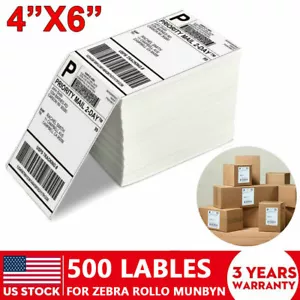 Etiqueta de código de barras envío térmico directo MUNBYN para impresoras enrollables Zebra 500 4x6"" - Imagen 1 de 8