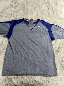Vintage Washington Huskies Nike Fit Dry T Shirt Mens Size L Short Sleeve Y2K - Picture 1 of 9