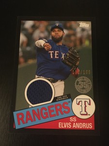 ELVIS ANDRUS 2020 TOPPS RELIC BLACK /199 BASEBALL CARD #85TR-EA - TEXAS RANGERS