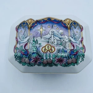 VTG Melodies of Christmas by HERITAGE HOUSE “O Holy Night”  Porcelain Music Box - Picture 1 of 8