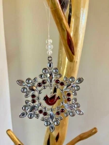 Cardinal Snowflake Ornament by Ganz 5.5" Diameter - Picture 1 of 2