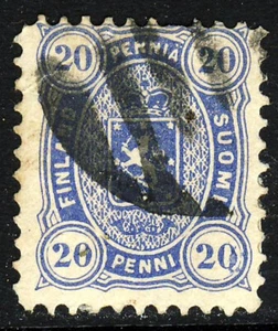 FINLANDIA 1875 20 Penni Pale Ultramarine Perfetto 11 SG 75 FU - Foto 1 di 2