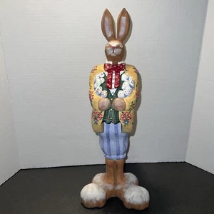 Dept 56 Tall Easter Bunny Rabbit W/Big Feet Hinged & Tilts 15 3/4" Tall Heavy! - Picture 1 of 9