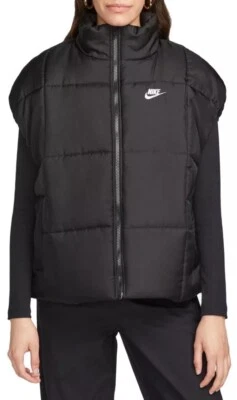 NIKE Sportswear Women’s Puffer Vest Therma-FIT Oversized FB7679-010 Black Size M - Image 1 of 4