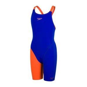 Speedo Fastskin Endurance+ Openback Girls' Kneeskin Blue Orange - Picture 1 of 6