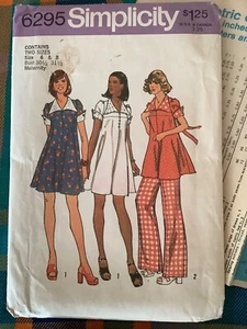 VINTAGE 1974 *UNCUT*MATERNITY SIMPLICITY #6295 SZ 6/8 DRESS & PANTS* $3 shipping - Picture 1 of 9