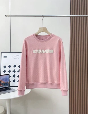NWT COACH   Women’s  Pink  full printed signature Hoodies cotton - Image 1 of 4