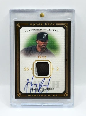 Hanley Ramírez 2008 UD obras maestras capturadas en lienzo parche autógrafo automático/25 Foto 1 de 3