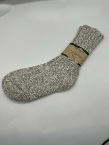 Vintage Eddie Bauer Cotton Ragg Wool Socks Oatmeal Mens L Uk 10.5 - 13 USA 11-13 - Picture 1 of 7