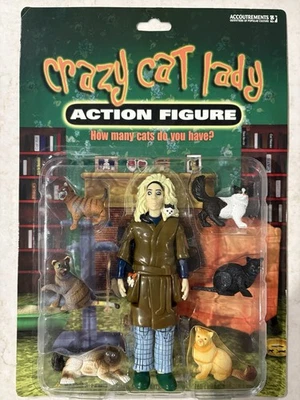 Vintage 2004 Crazy Cat Lady Vinyl Action Figures by Accoutrements Sealed in Box - Image 1 of 4