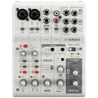 YAMAHA AG06MK2 W 6ch Live Streaming Mixer White AG 06 AG06 MK2 MKII AG06MK2W - Image 1 of 4