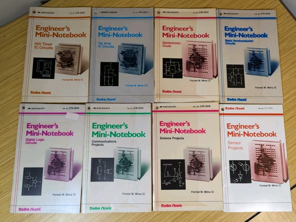 KSE Lot Of 8 Radio Shack Archer Engineer’s Mini-Notebook Forrest Mims  - Image 1 of 4