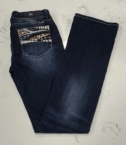 Miss Me Jeans Womens 28 Boot Leopard Snake Animal Western Cowgirl Wiskered Blue - Bild 1 von 15