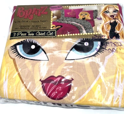 BRATZ Dolls New 3 Pc Twin Sheet Set Celebrating 1st Movie Free Shipping! - Image 1 of 4