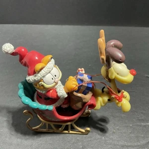 Vintage Pfoten 1996 Garfield und Odie reiten auf Weihnachtsschlitten Ornament  - Bild 1 von 7
