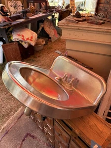 1960s Tiny House Cabin Prison Stainless Steel Sink Kitchen Bathroom Mudroom - Picture 1 of 8