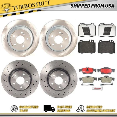 OE 布雷博前后制动转子垫套件适用于梅赛德斯-奔驰 CL500 2003-2006 — 第 1/4 张图片