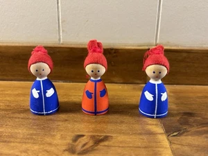 3er Set Schwedische Puppe aus Holz Weihnachtsschmuck von A. Ellerborg - Bild 1 von 3