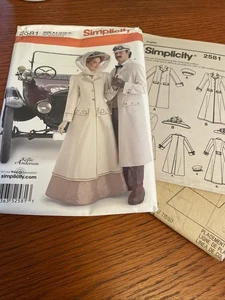 Abrigo de conducción Simplicity 2581 patrón de costura 1920 disfraz de Kellie Anderson 8-18 - Imagen 1 de 5