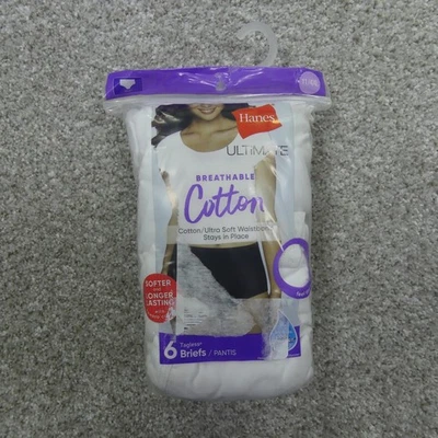 Ropa interior Hanes para mujer 11 4XL calzoncillos blancos transpirables algodón último 6 pares Foto 1 de 4