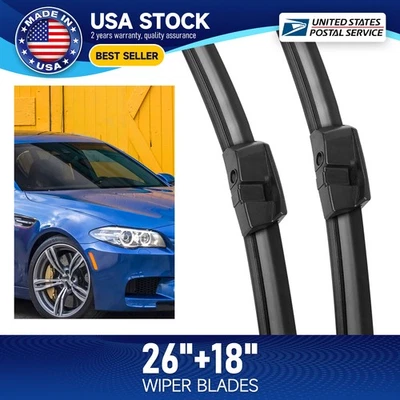 (Set of 2) Wiper Blades All Season size 26" & 18"For BMW 740Li xDrive 2013-2015 - Image 1 of 4