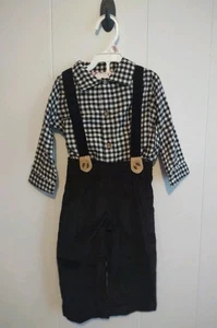 NUEVO CON ETIQUETAS Mud Pie | Top estampado a cuadros blanco y negro bebé niño pana negra... - Imagen 1 de 4