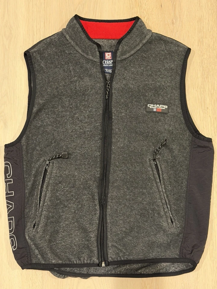 Жилет CRL Chaps Ralph Lauren большой флисовый мужской куртка на молнии - Изображение 1 из 4