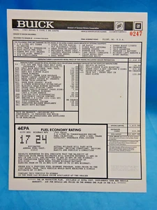 GMP 1:18 1985 REGAL T-TYPE COUPE Radio Delete Model "Window Sticker Only" #0247 - Picture 1 of 1