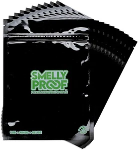 5 x SMELLY PROOF BAGS ODOR FREE Food Bag Smell Grip Zip lock Medium 18CM X 20CM - Picture 1 of 4