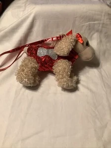 Holiday Sadie the Cocker Spaniel Plush Doggie Purse in Red Sequins and Bows - Picture 1 of 9