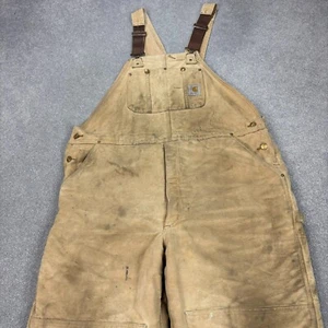 Mono Carhartt Peto Adulto 44x30 Bronceado Acolchado Pato Babero Doble Rodilla Para Hombres* - Imagen 1 de 12