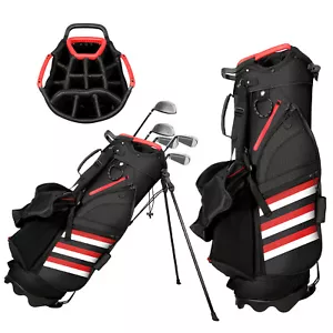 Lightweight Golf Stand Carry Bag W/14 Way Top Dividers & Rain Hood and Stand - Picture 1 of 35