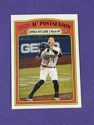 2021 Topps Heritage Carlos Correa 2020 AL Postseason #23 Houston Astros (T) - Image 1 of 2