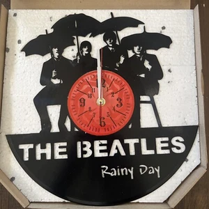 The Beatles Wall Art Vinyl Record Clock Rainy Day Home Decor Unique Gift NOS - Picture 1 of 8