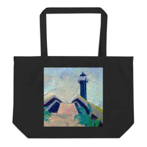 Tote Tybee Island Lighthouse Savannah GA Large Organic Tote Bag by DonWillisJrAr - Picture 1 of 5