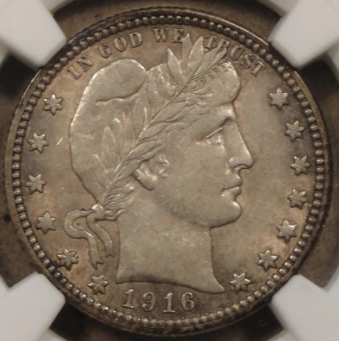 1916-D Barber Quarter 25c NGC Certified AU58 Cover