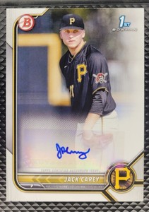 2021 Bowman 1st Jack Carey Autograph; Rookie; Pirates
