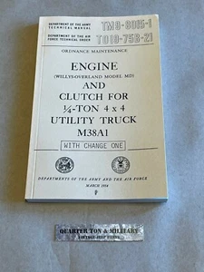 Motor y embrague Willys M38A1 1/4 tonelada 4x4 G740 TM-9-8015-1 - Imagen 1 de 1