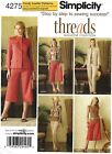 Simplicity 4275 Tailored Jackets, Straight Leg or Wide Cropped Pants Sz 6-14 UC