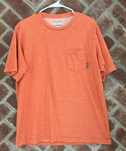 Columbia Omni Wick T Shirt Mens Size Large Orange Pocket Tee - Picture 1 of 7