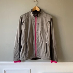 Womens Asics Running Sports Jacket Coat Grey Small S Zip Up Run Gym Lightweight - Picture 1 of 9