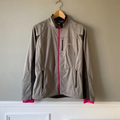 Womens Asics Running Sports Jacket Coat Grey Small S Zip Up Run Gym Lightweight - Image 1 of 4