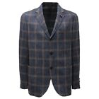 2477AD giacca uomo LARDINI wool/cotton/linen blue/brown jacket men