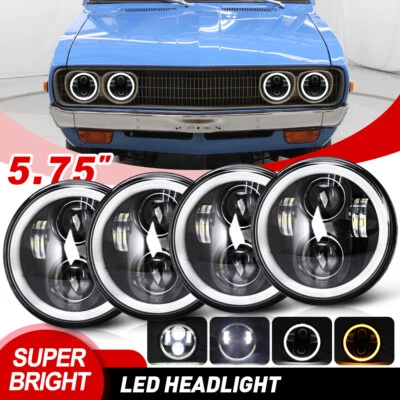 Faros LED redondos 4 piezas DOT 5,75" 5-3/4" con DRL para camioneta Datsun 620 1972-1974 Foto 1 de 4